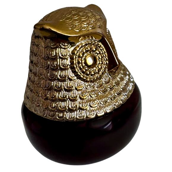 Vintage Avon Owl Bottle – Purple Glass & Gold 1970s Collectible - Picture 3 of 11